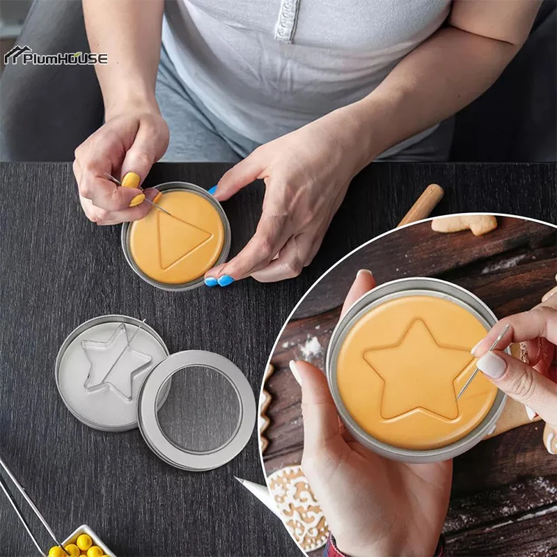 Korean Sugar Candy Making Tool Stainless Steel Cookie Cutters Mould Umbrella Triangle Star Shape Biscuit Molds Sugar Game Kit