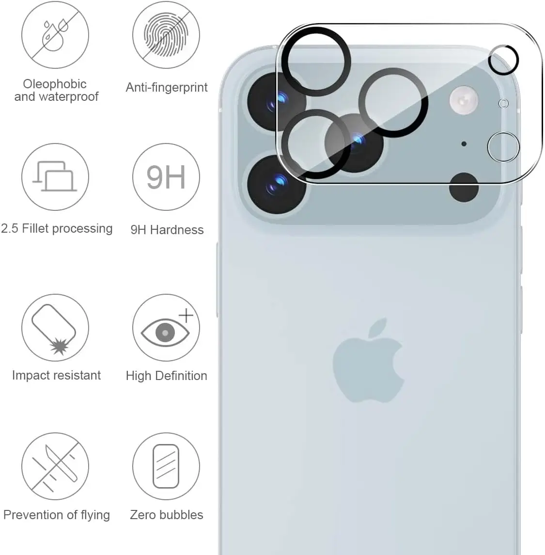 

2/4Pcs HD Lens Protector Film for iPhone 17 Pro/17 pro Max/17 9H Screen Protector