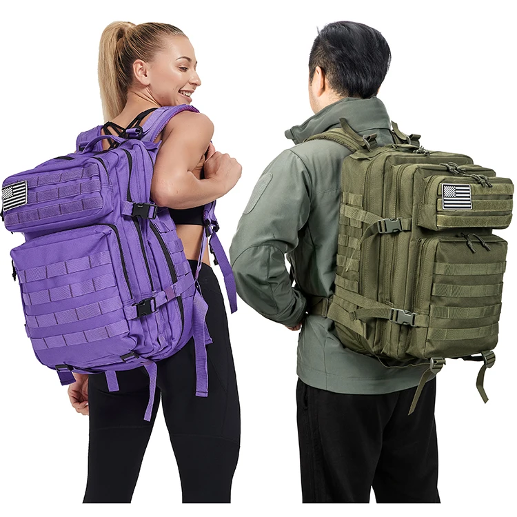 QT&QY 45L GYM Fitness Style Backpacks for men/women Outdoor Tactical Training Molle Survival Bag Hiking Trekking Rucksack