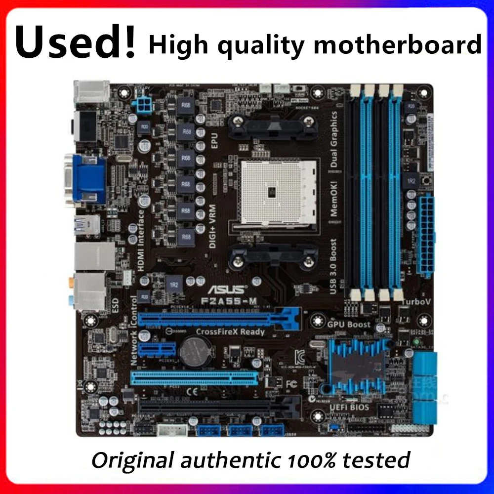 

For ASUS F1A55-M Motherboard Socket FM1 DDR3 For AMD A55M A55 Original Desktop Mainboard SATA II Used Mainboard