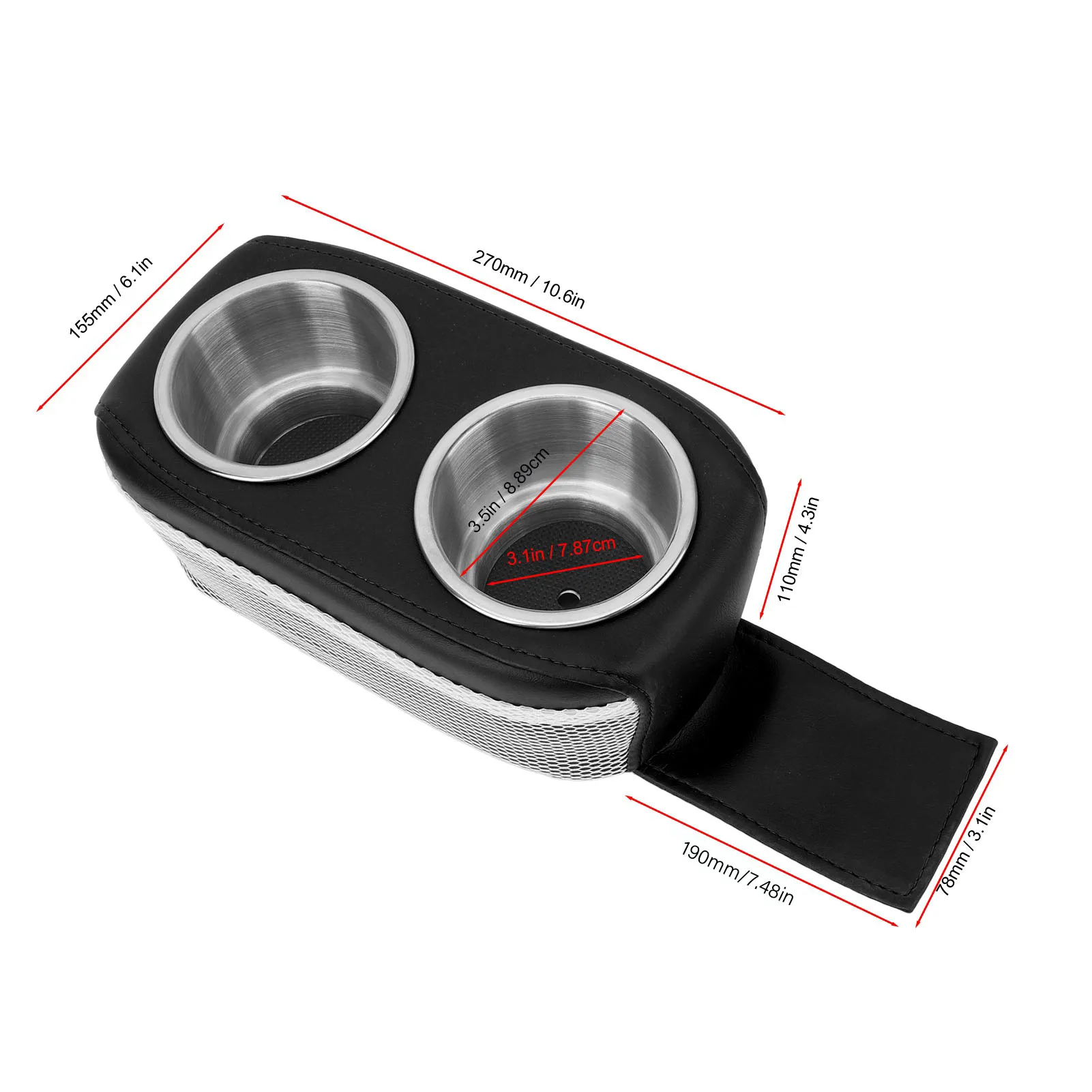 

Черный портативный понтонный подстаканник — двойной универсальный подстаканник из нержавеющей стали, устойчивый автомобильный/морской аксессуар, подходит