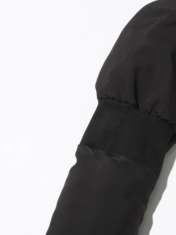 TWOTWINSTYLE Solid Slimming Coats For Women Stand Collar Flare Sleeve Patchwork Zipper Minimalist Tunic Jackets Female Fashion