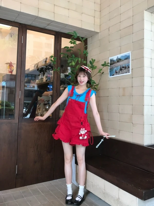 Ensemble haut et pantalon à nœud mignon pour femmes, costume deux pièces Dopane Sle, Look étudiant