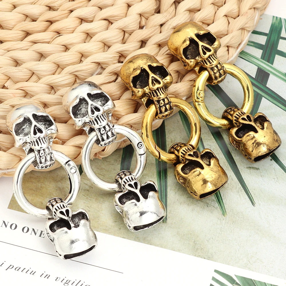 1 Pc Hole Skull Clasp Connetctor Skull Spring Link Buckle Bracelet