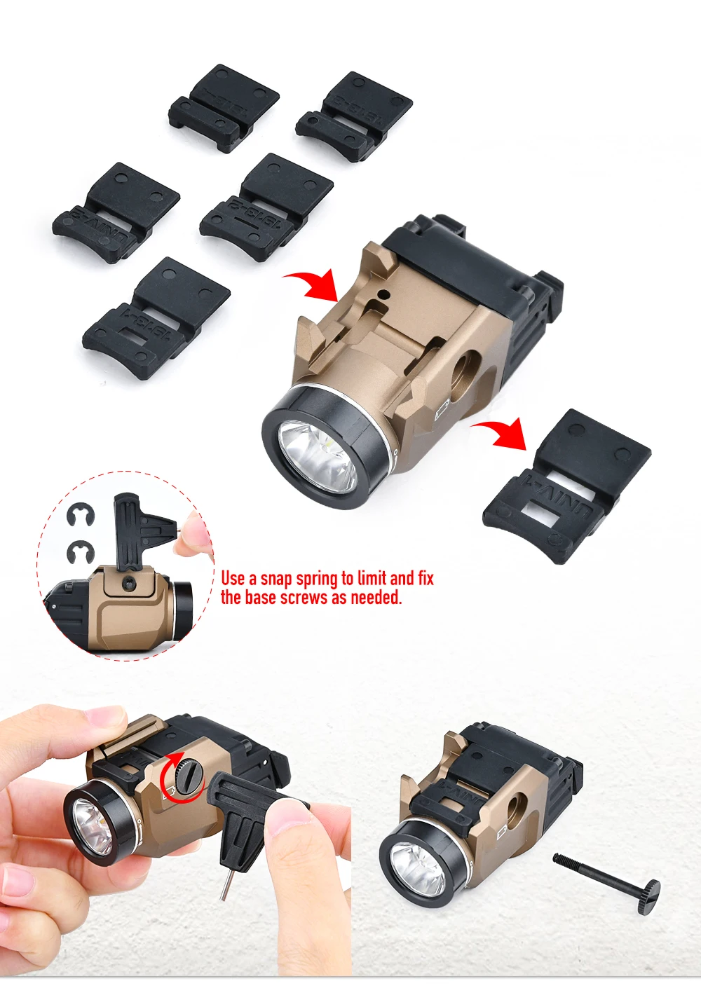 Streaml TL-7 X Tactical Metal Hanging Flashlight 800 Lumens High Power LED Light with Strobe Dual Function Switch for Airsoft view 5