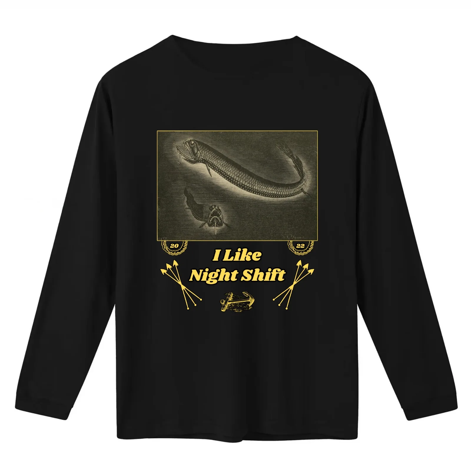 I Like Night Shift' Deep Sea Creatures - Funny Job Designs for T-Shirt Summer Casual Cotton Tee Oversized Streetwear Tops