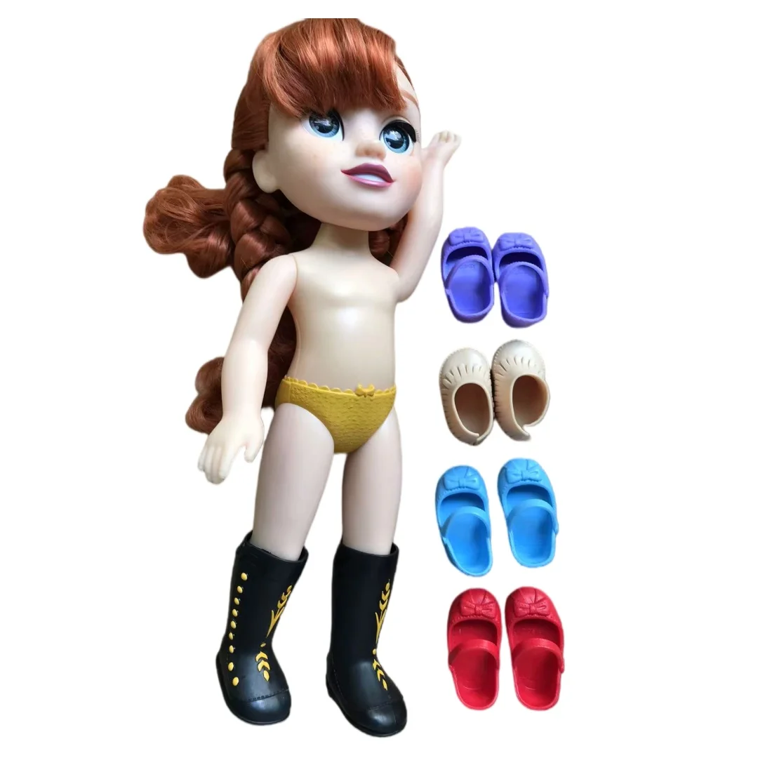 

Кукольные сапоги DISNEY Salon, оригинальные кукольные туфли, черные, красные, синие, фиолетовые, бежевые, цветные, аксессуары для кукол, обувь 5,5 см