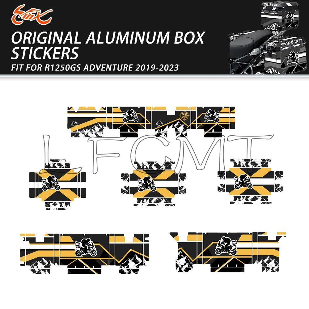 Fit for R 1250 GS ADV R1250GS Adventure GSA 2019-2023 Motorcycle Aluminum Side Box Stickers Luggage Case Pannier Tailbox Decals