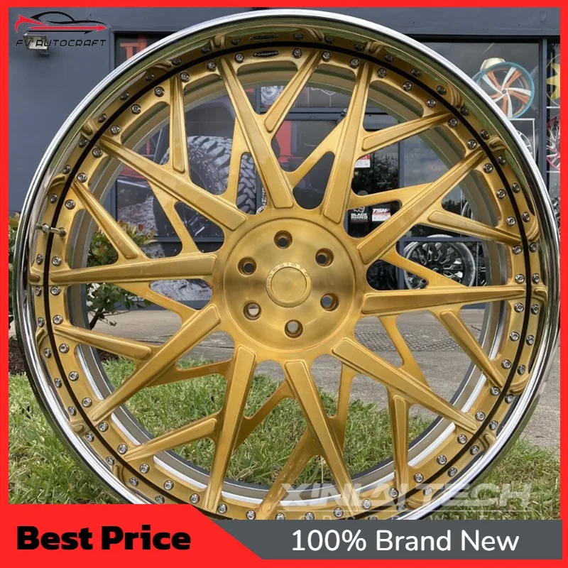 【2026】XINLAI 2 Piece Forged VIP Wheels Gold Multi Spoke Deep Lip Riveted Rims 20-22 Inch Luxury Style For Mercedes Benz S Class
