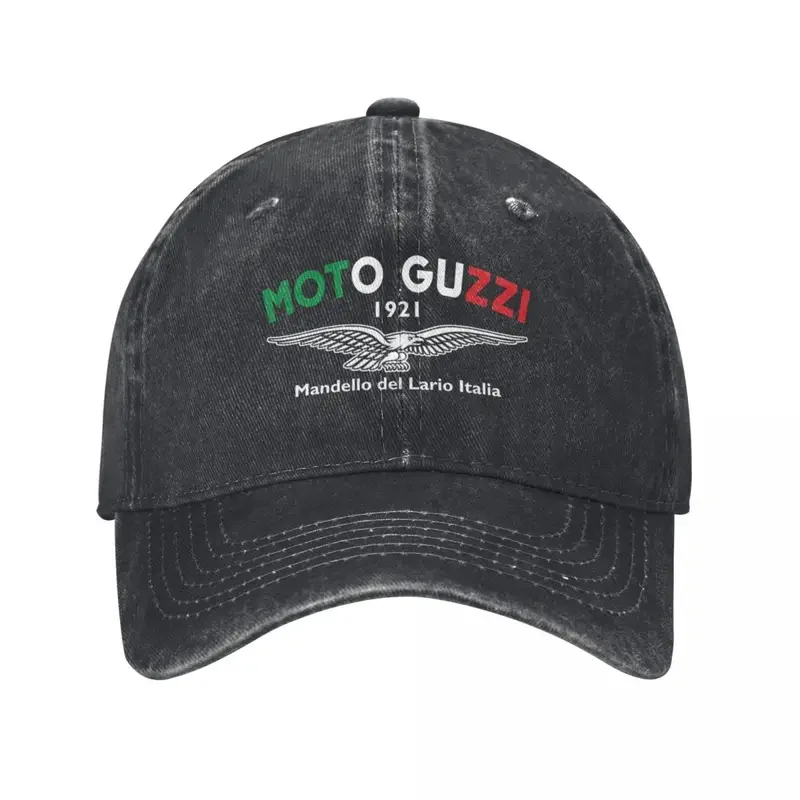 Moto Guzzi Motorcycle Trucker Hats Outfits Casual Distressed Washed Motor Cross Racing Casquette Dad Hat For Unisex Adjustable