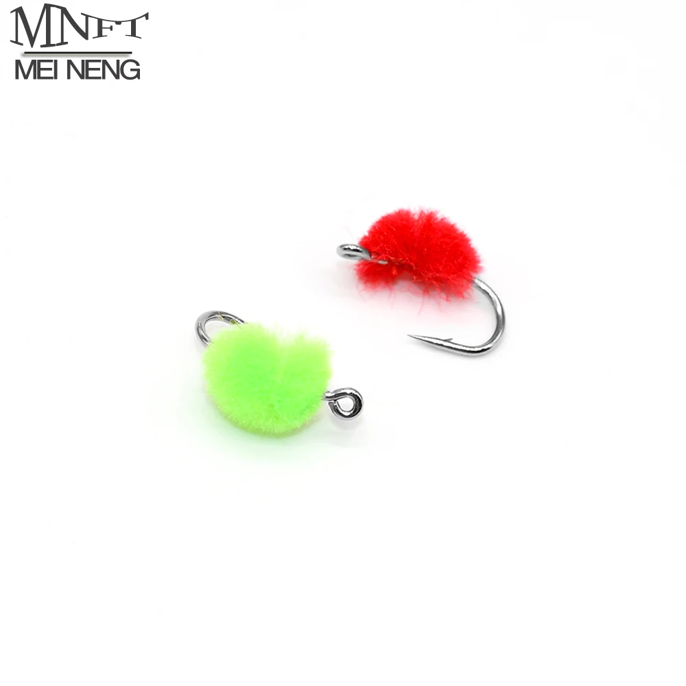 

MNFT 8Pcs 12# Glo Bug Egg Flies Imitate Wet Trout Salmon Fishing Fly Assorted Colors Yellow White Orange Pink Black Red Green