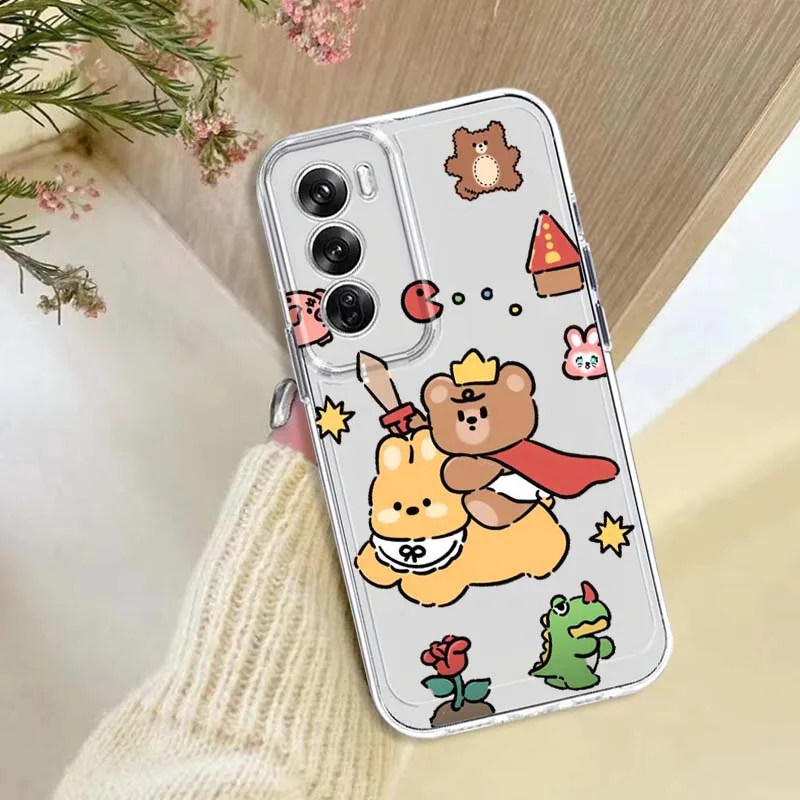 Cat Cute Dog Cartoon For OPPO A11 A16 A55 A56 A57 A72 A52 A73 A74 A54 A76 A78 Find X5 X6 X7 Ultra Pro 5G Transparent Phone Case view 6