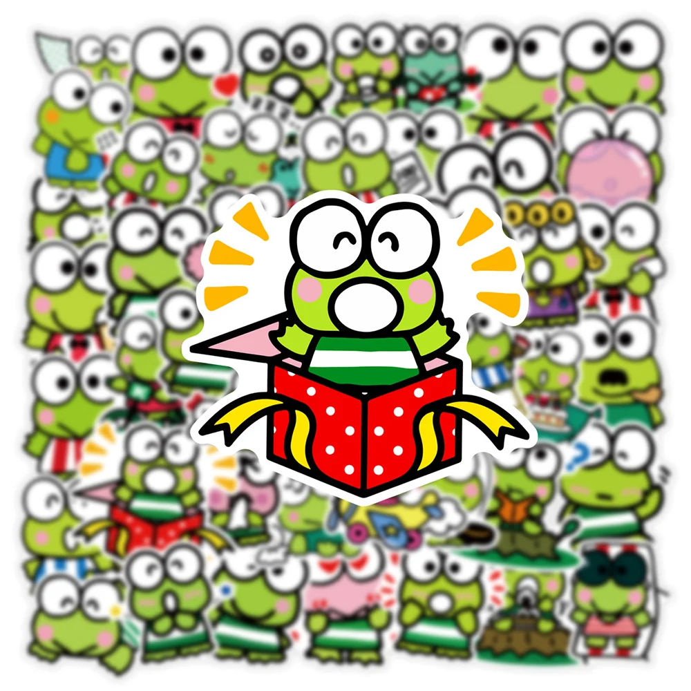 10/30/50pcs Cute Sanrio Cartoon Kero Kero Keroppi Stickers Frog Decals Scrapbook Fridge Laptop Phone Decoration Sticker Kids Toy