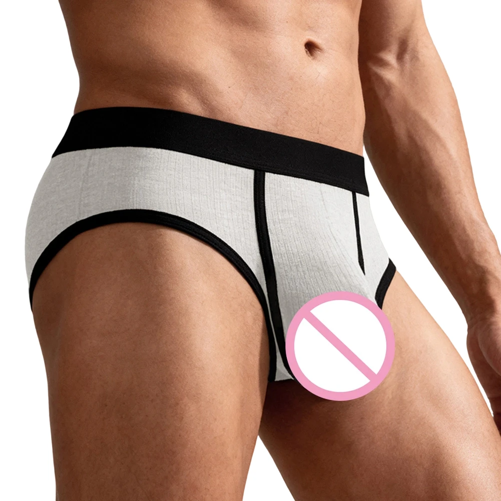 For Gym Activities L-3XL Men Pouch Briefs Ribbed Big Pouch Briefs Briefs Sporty Men Briefs 90 Fiber 10 Spandex