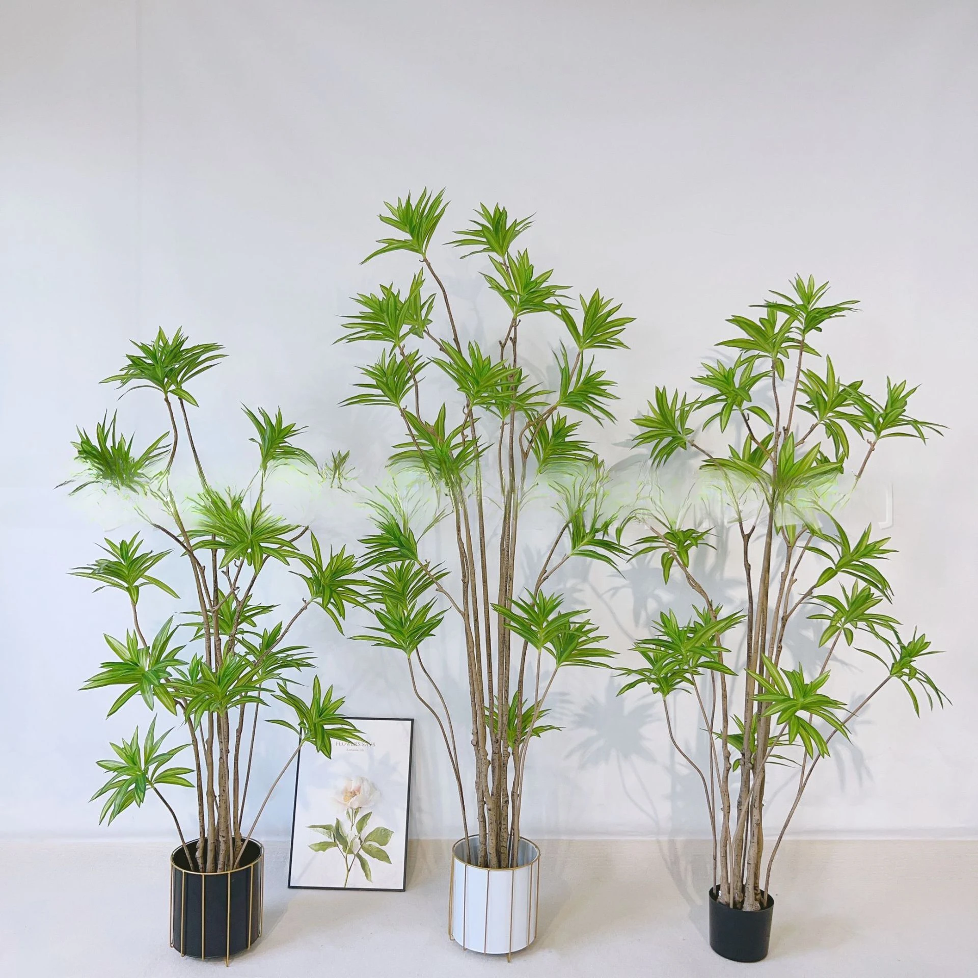 Simulated green plants, lilies, bamboo potted plants, large Nordic living room simulation plants