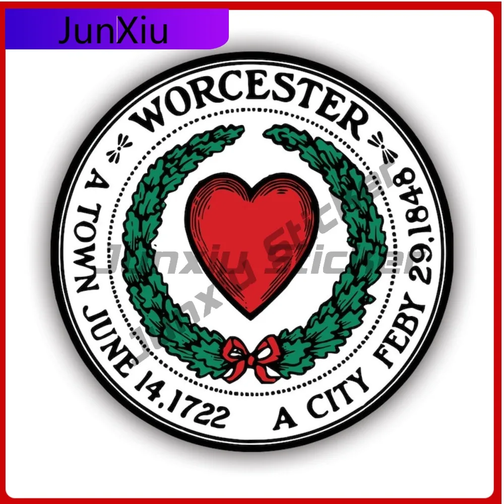 

Worcester City Seal Sticker Creative Decals Massachusetts Heart Of The Commonwealth Ma Cute Style Bumper Use Waterproof Vinyl