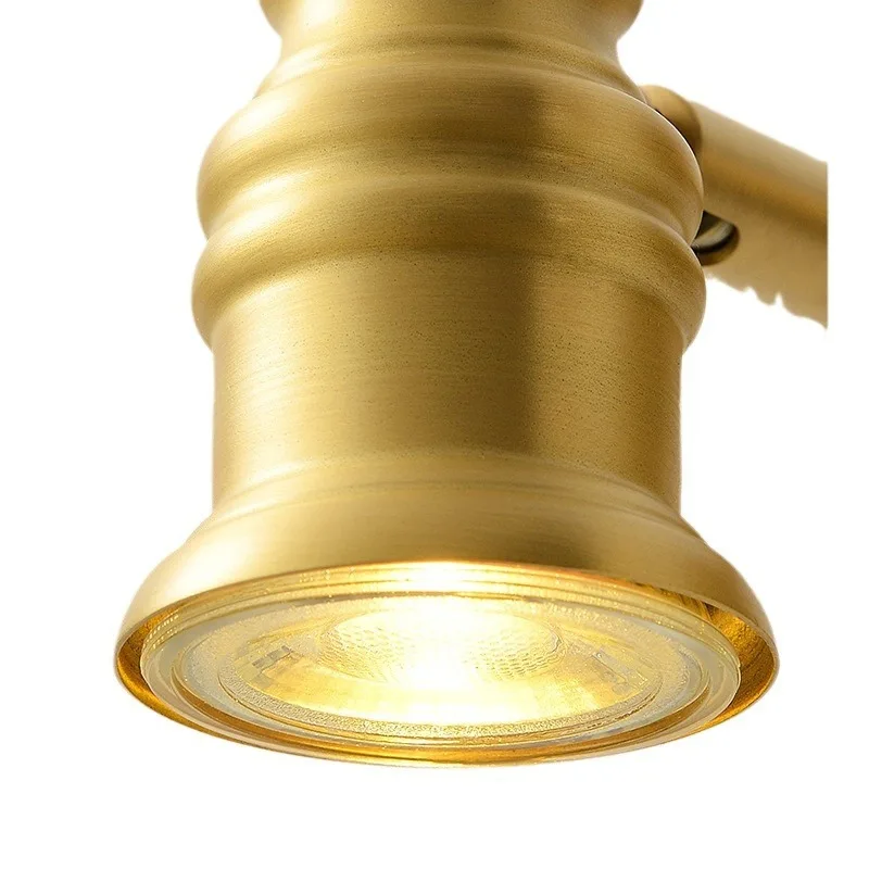 All-copper mirror headlight, bathroom mirror, bedroom fill  makeup  bathroom toilet  , non-punching