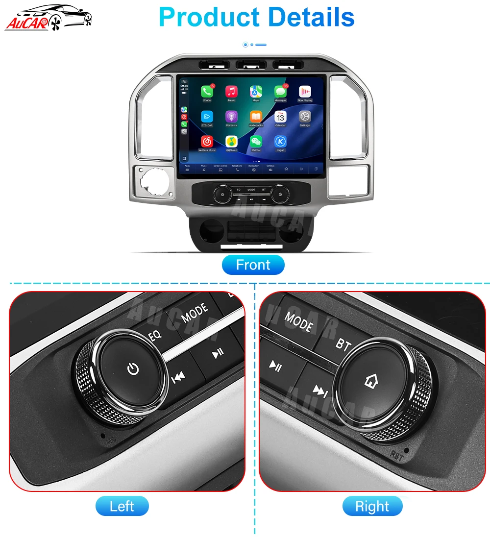 AuCar 13.2 Inch Horizontal Screen Navigation Android 13 Car DVD Player Car Radio For Ford F150 F250 Raptor 2015-2020