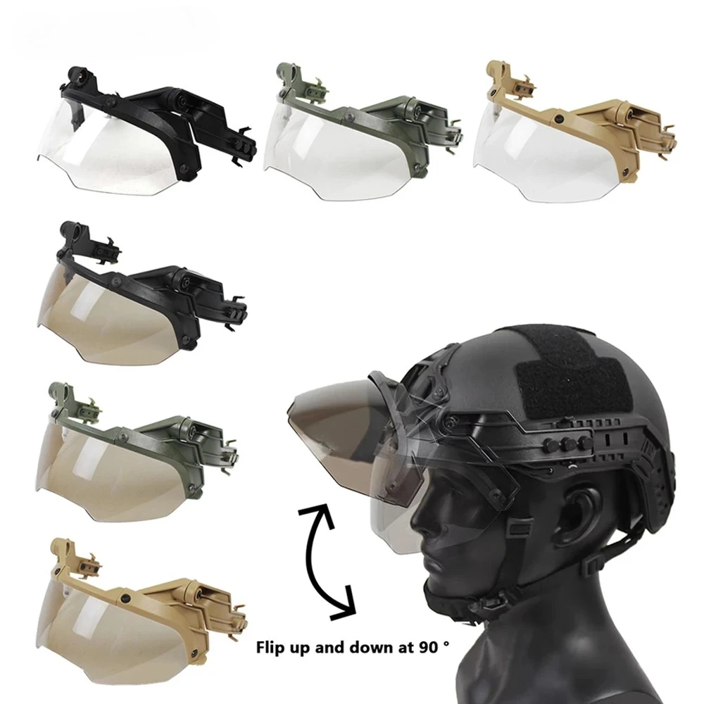 FAST Guide Tactical Helmet Goggles 90 degree Detachable FAST AF Helmet Guide Anti fog and Anti riot OP CS Protective Goggles