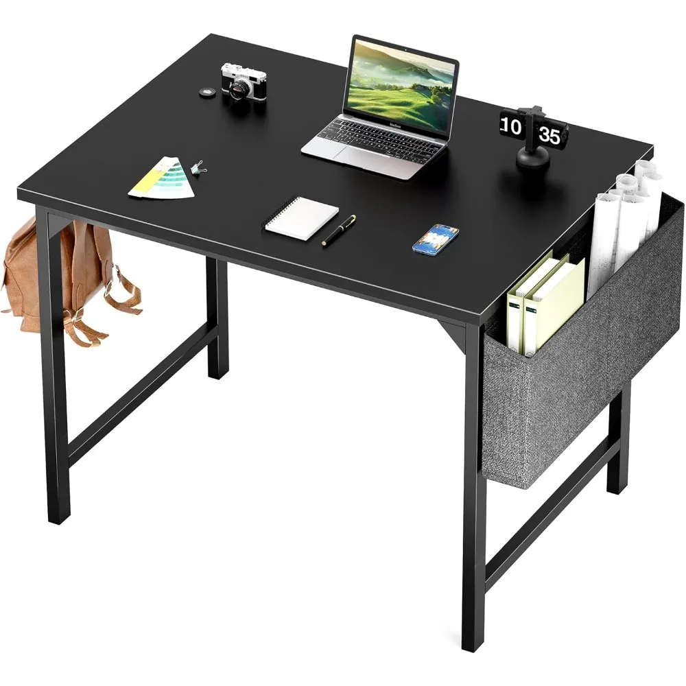 

Small Computer Office Desk 32 Inch Kids Student Study Writing Work with Storage Bag & Headphone Hooks Modern PC Table