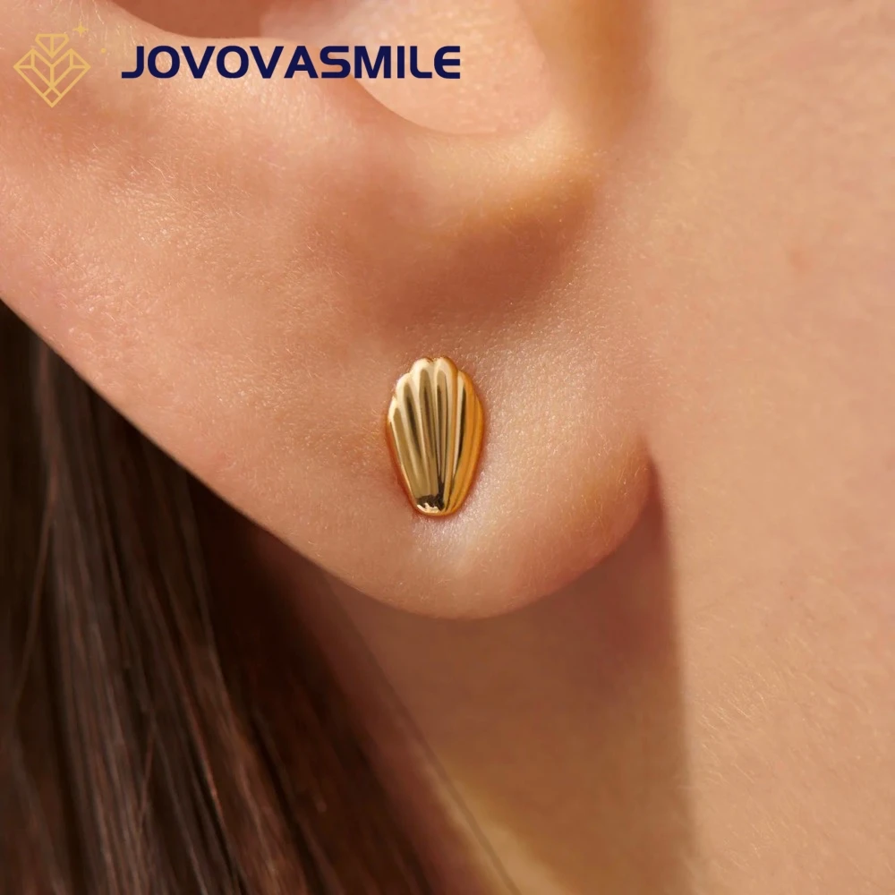 

Jovovasmile Moissanite 1.5g Shell Shaped Plain Stud Earrings Carats for Women Silver Plated 18K Yellow Gold Jewelry