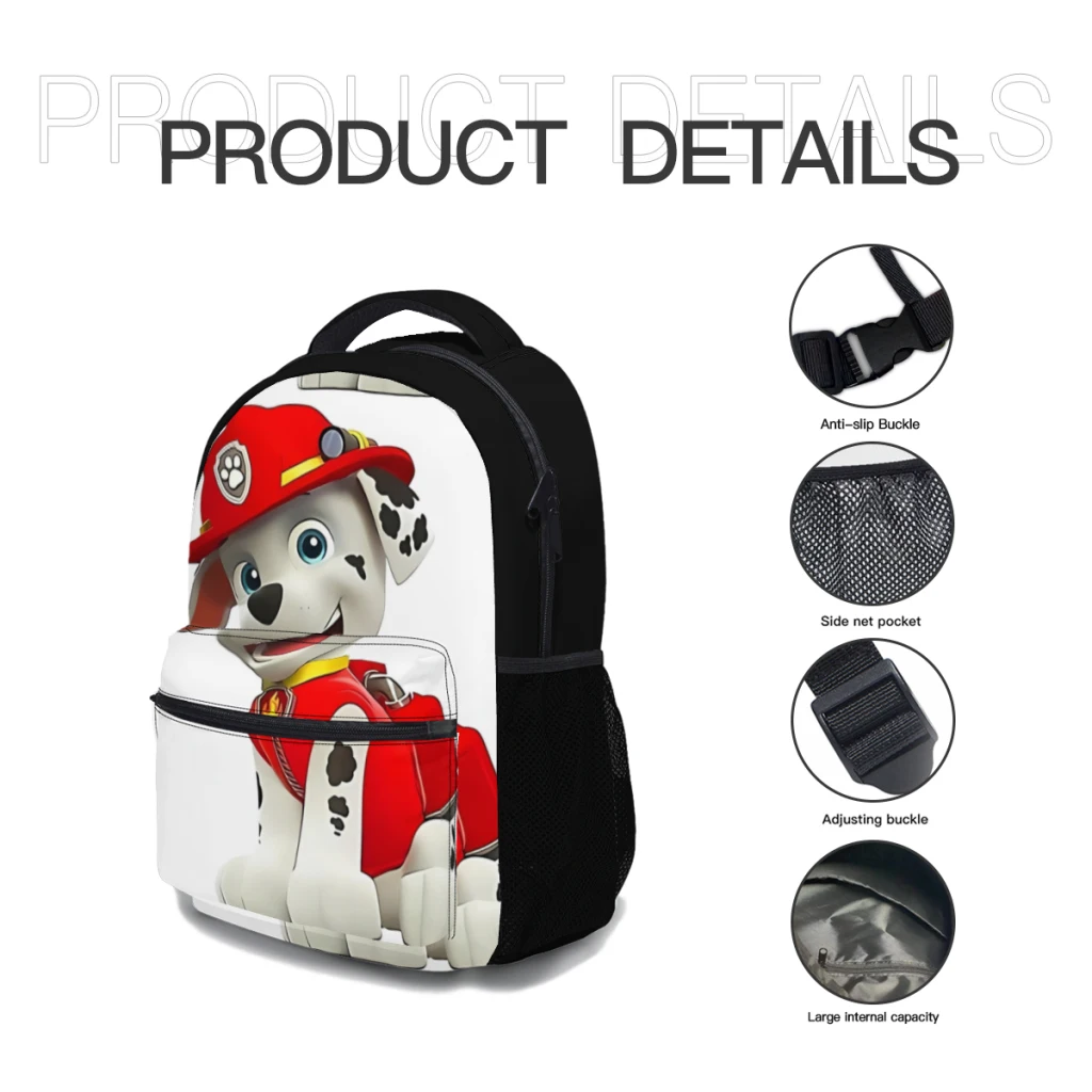 Sac à dos Marshall Paw Patrol pour femme, sac d'école étanche, cartable pour ordinateur portable, grande capacité, mode fille, 17 pouces, nouveau