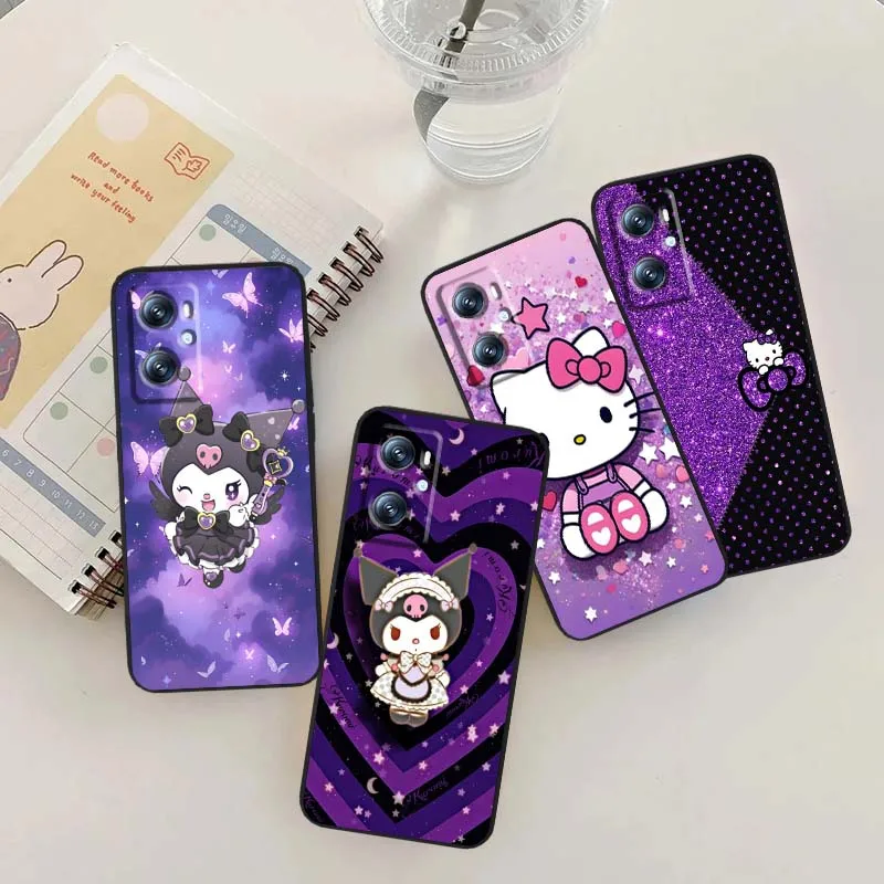 

Sanrio Luxury Kuromi Art Cute Phone Case For OPPO Reno 7 A96 A40 A58 5 6 Realme GT A74 A78 Neo2 A74 A78 Find X5 X3 X7 X8 Black
