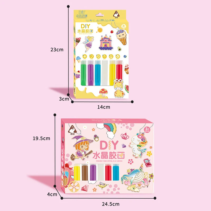 Children DIY Handmade Crystal Glue Painting Air-Dried Toy Set Girl Graffiti Coloring Gift No-bake Educational Art Kits Bracelet