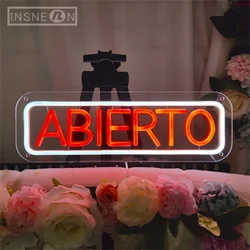 Abierto Neon Sign Abierto LED Light Open Neon Signs For Business Spanish Restaurant Open Signage Food  Custom LED Sign USB Power