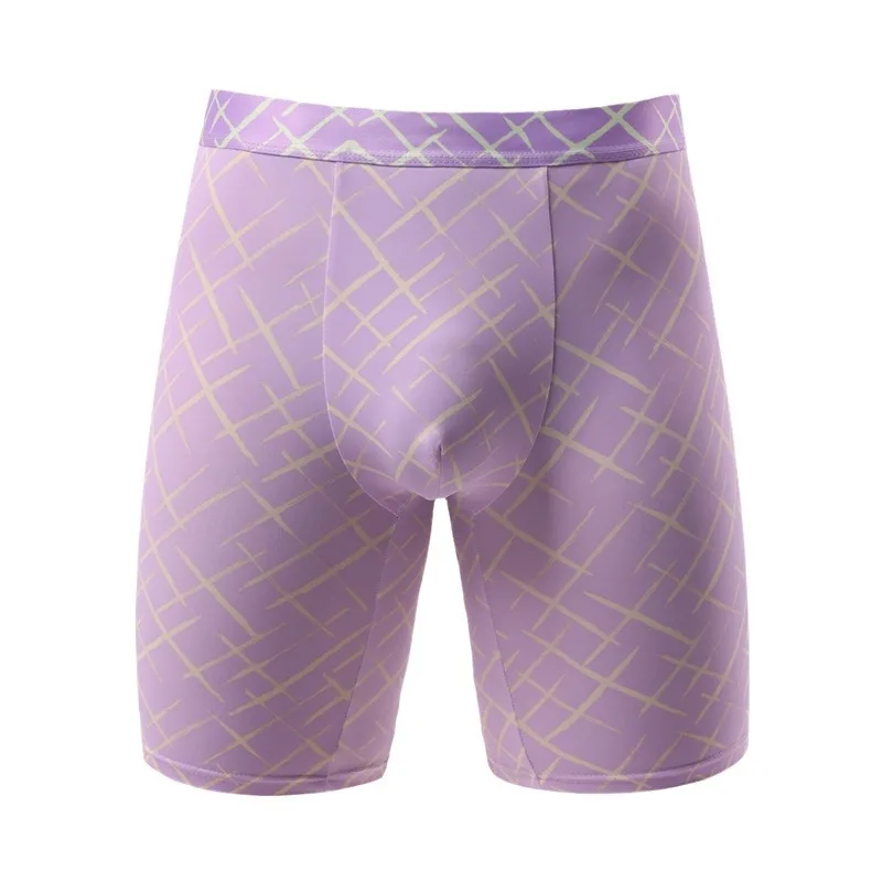 Herren Unterwäsche Eis Seide Boxershorts Mann atmungsaktiv u konvexen Beutel mittellanges Bein Unterhose männlich schnell trocknen Höschen homme