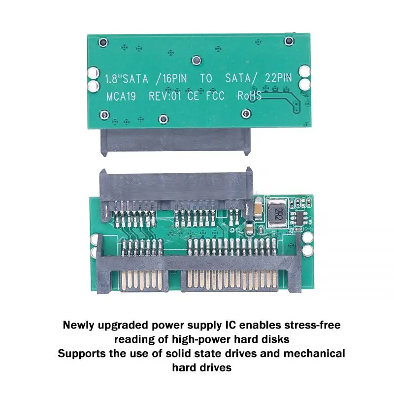 1.8 Inch Micro SATA To 2.5 Inch SATA Adapter Card 3.3V 22PIN Converter For Laptop SSD Adapter Computer Adapters