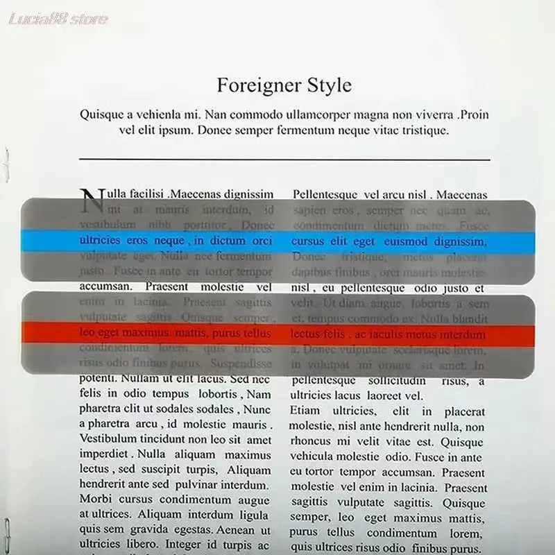 Tiras de lectura guiadas por piezas, superposición de colores, marcador de colores, reglas de seguimiento de lectura para dislexicos, 6 unidades