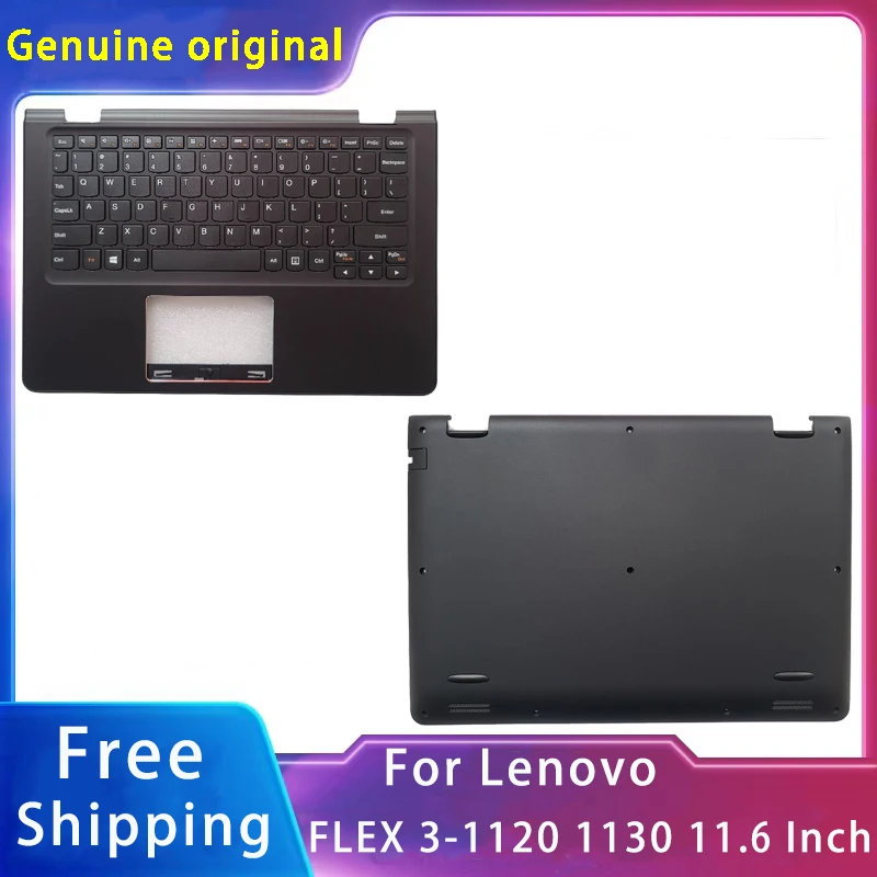 

New For Lenovo FLEX 3-1120 1130 11.6 Inch Replacemen Laptop Accessories Palmrest/Keyboard/Bottom Black