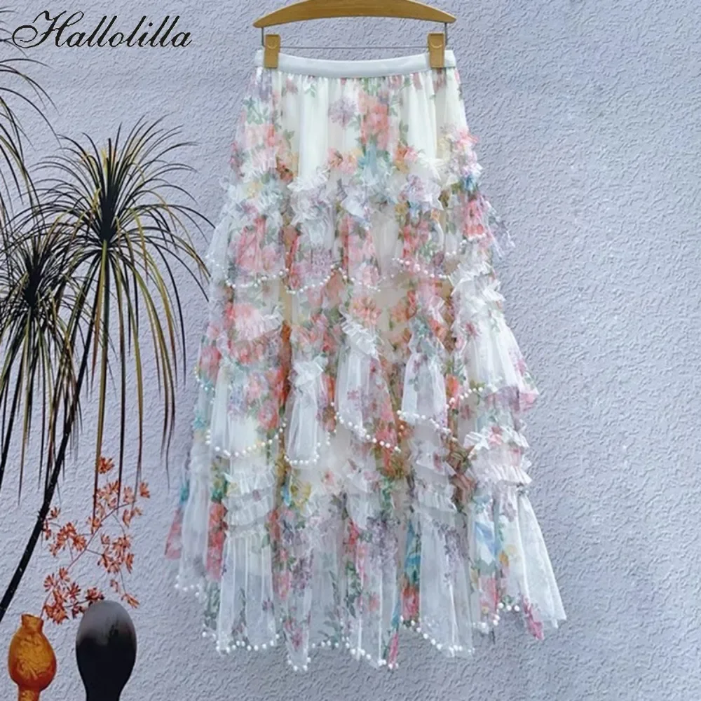 

Long Skirts for Women Clothing Fairycore Y2k Skirt Vintage Fashion Clothes Casual Elegant Streetwear Bohemian Harajuku Print