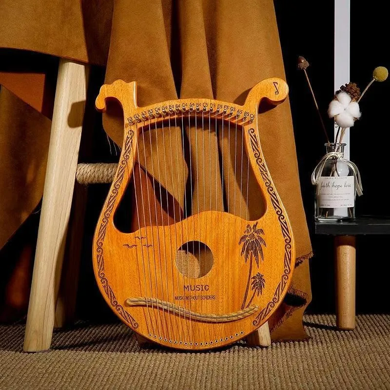 Arpa de Madera de 19 Cuerdas para Principiantes, Instrumento Musical Profesional para Adultos con Bolsa, Clavijas de Afinación y Cuerdas de Repuesto