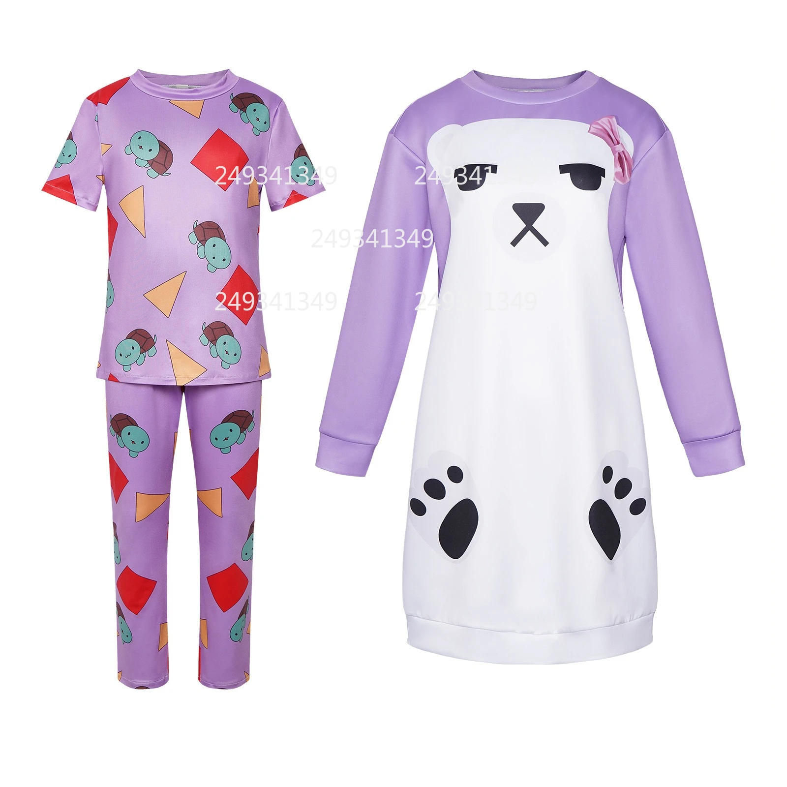 

Huntrix Mira Zoey Cosplay Pajama Kpop Demon Hunters Movie Costume Woman Girl Printed Full Set Clothes Party Long Sleeve Dresses
