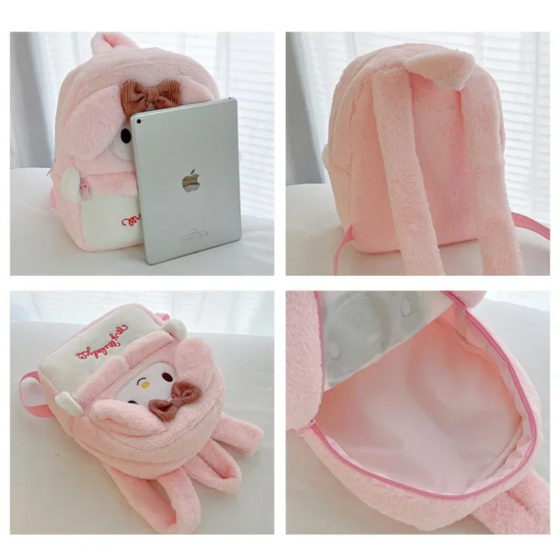 Sanrio Kawaii Melody School Bag for Girl Luxury Hello Kitty Mini Backpack Designer Bag Melody Cartoon Printing