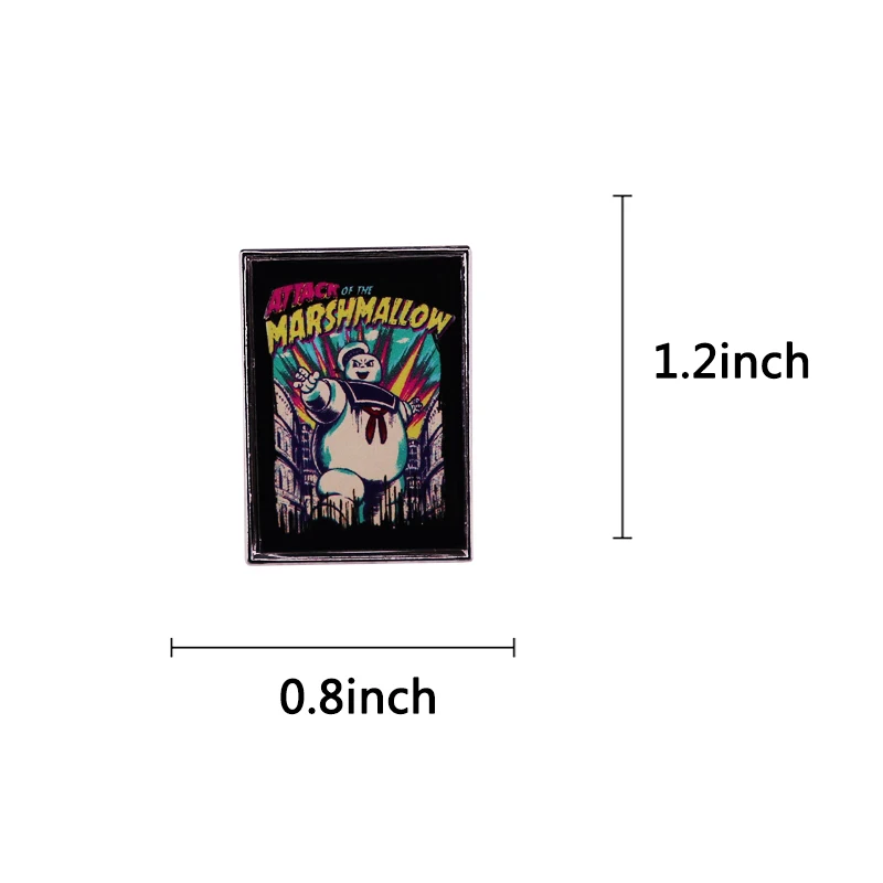 هجوم من مارشميلو المينا دبوس الخيال مغامرة فيلم Ghostbusters-شارة مستوحاة