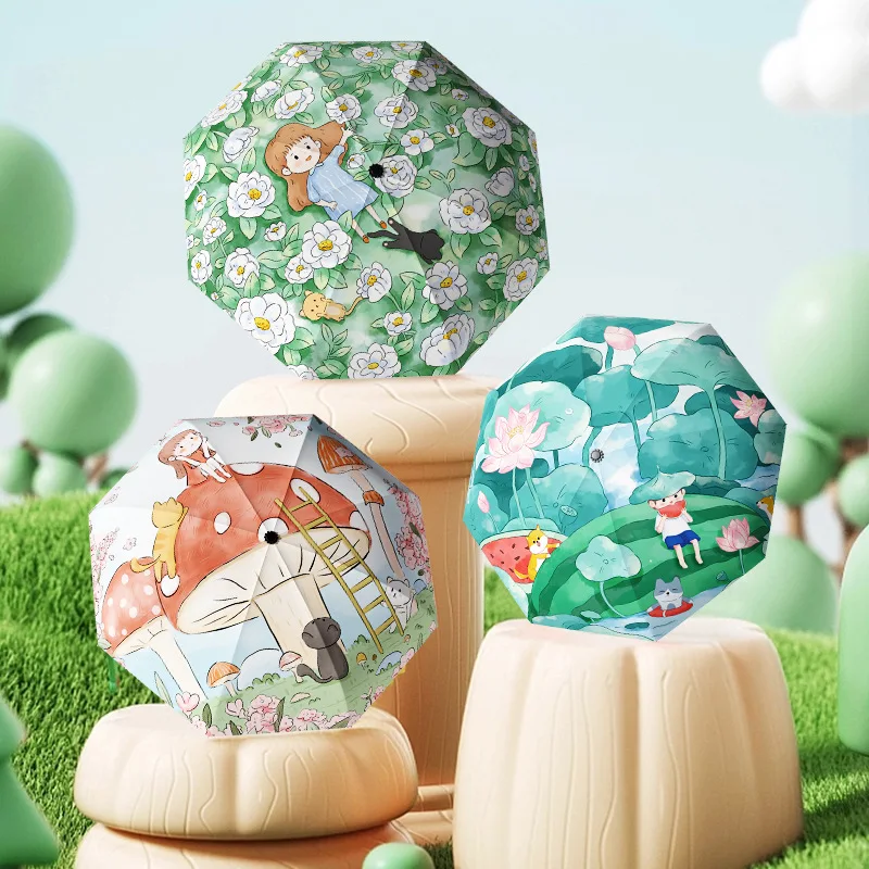 

Зонт для загара и дождливого использования, устойчивый к ультрафиолетовому излучению зонт, ветрозащитный, прочный, зонтик, руководство для детей, студентов