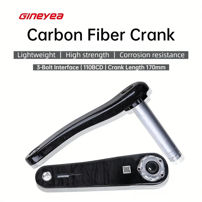 

GINEYEA MTB Carbon Crankset 170mm Hollow Integrated Direct Mount Mountain Bike Crank Arms Lightweight Bicycle Drivetrain Parts