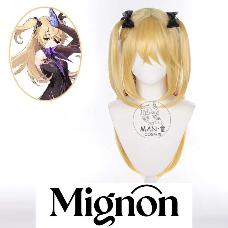 

Genshin Impact Fischl Cosplay Wig Prinzessin der Verurteilung Integrated Twin Tails Free Bow Halloween Gift