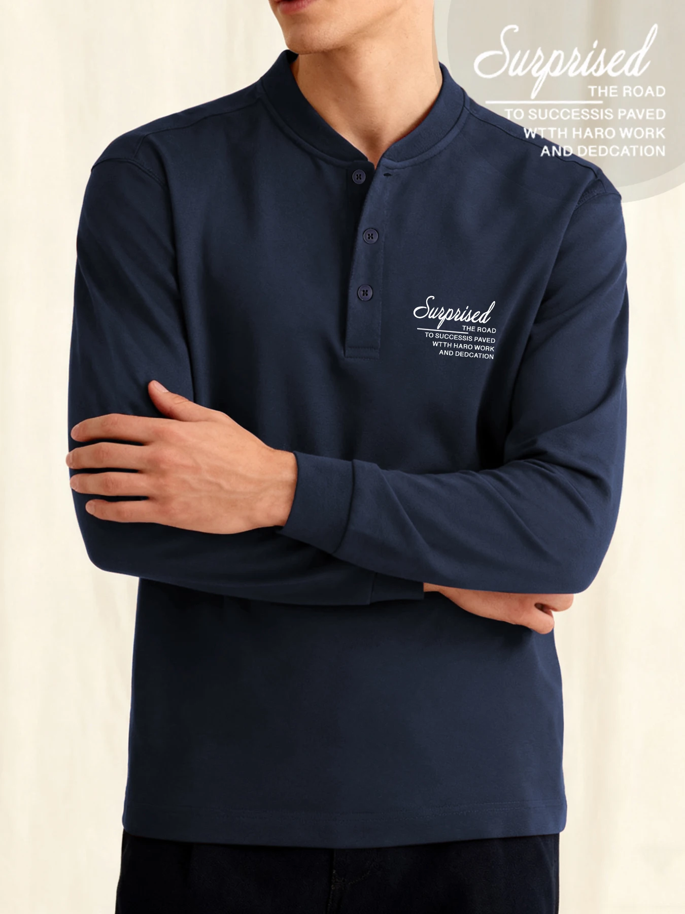 مفاجأة تحفيزية يقتبس طباعة الرجال هنري قمصان عالية الجودة المتسكعون موضة جديدة بلايز الخريف ملابس ناعمة غير رسمية