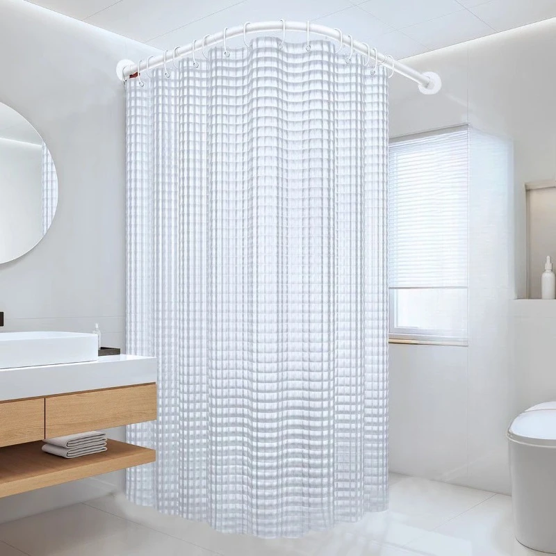 

Bathroom curved shower curtain set, shower and bath L-shaped partition curtain hanging curtain