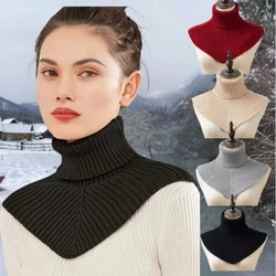 Knitted High Fake Collar Lapel Scarf Wool Detachable False Collar Neck Protection Cervical Winter Warm Scarf Decorative Scarves