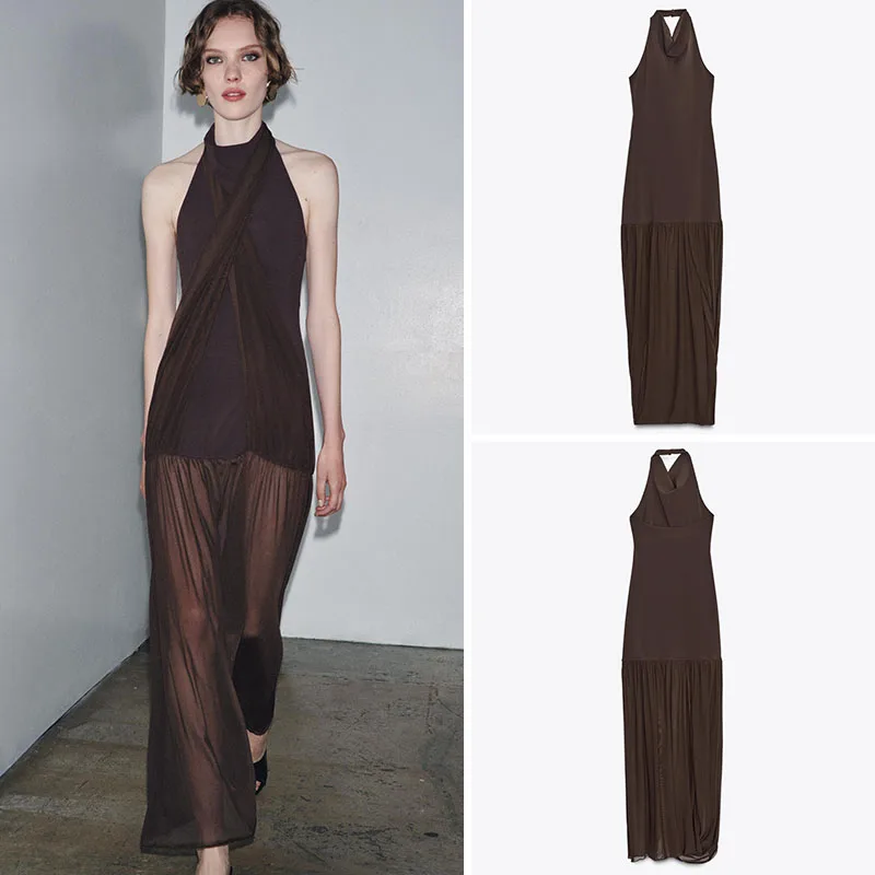 Ele Summer New Women's Dr Thin Lace Bal Splice Hanging Neline Dr Casual H Version Other Material 00%