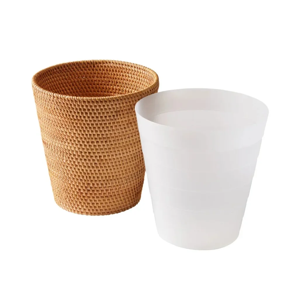 Rattan Bathroom Wastebasket