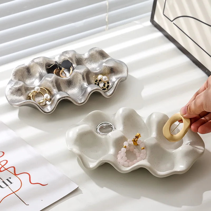 Ins Style Creative Ceramic Egg Tray Photo Prop Fashion Display Plate Jewelry Storage High Value Tray