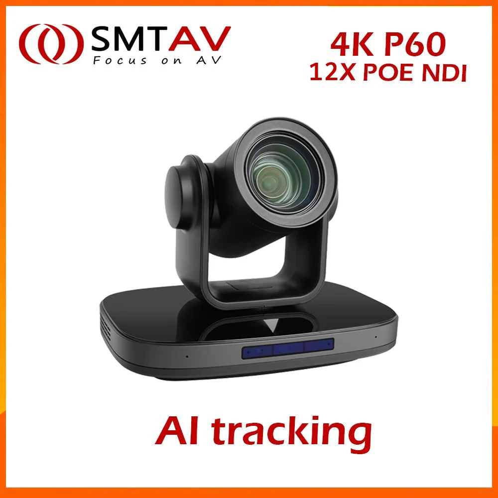 

SMTAV 4K P60 12X AI tracking UHD PTZ Camera POE 3G-SDI IP Remot Control Camera for Live Broadcast Remote Church