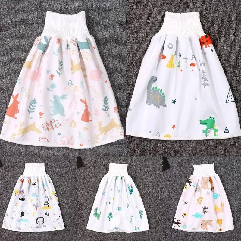 M89C Baby Waterproof Cotton Training Pant Cloth Colorful Animal Dinosaur Diaper Skirt