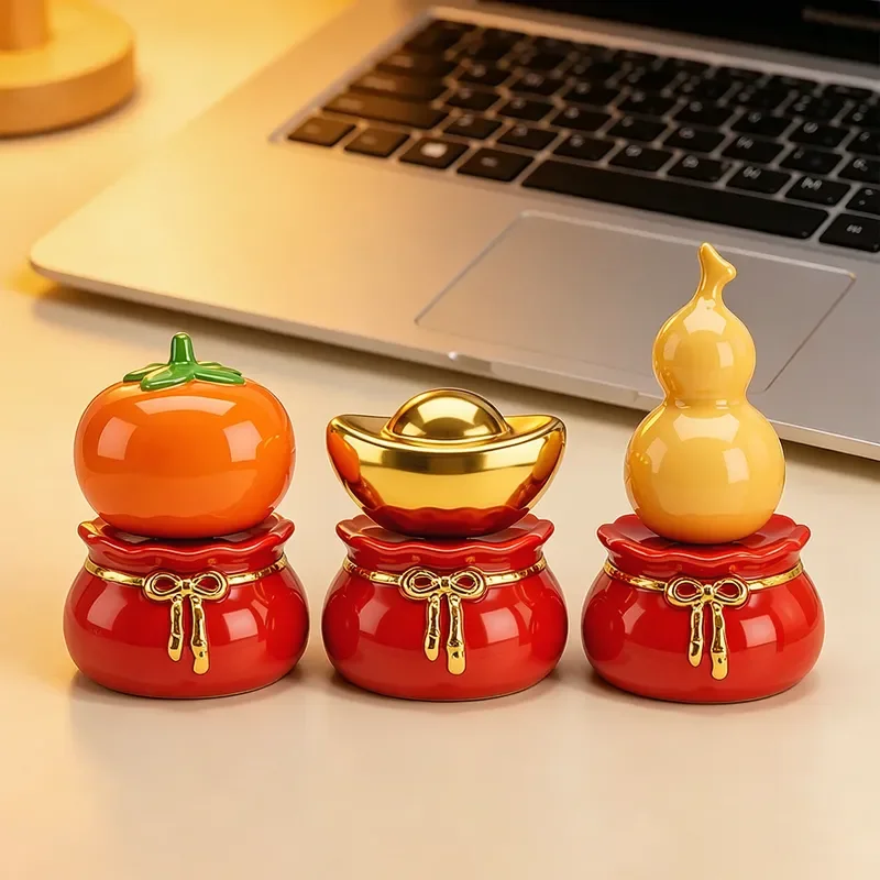 Jingdezhen Ceramic Rotary Ornament Desktop Decoration Office Desk Accessory Stress Relief Mood Stabilizer Unique Birthday